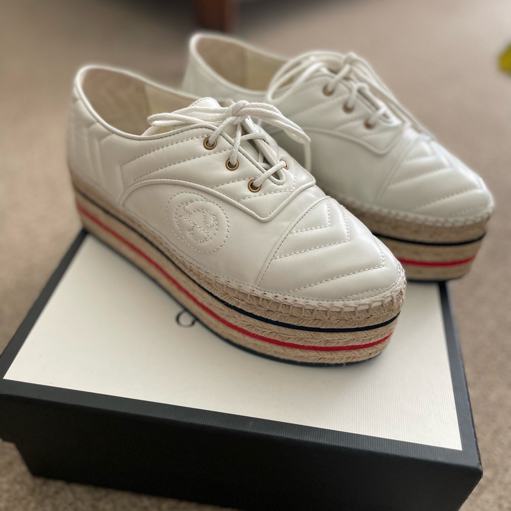 GUCCI size 37 style: Leather Nappa Charlotte color: Great White - Picture 6 of 6